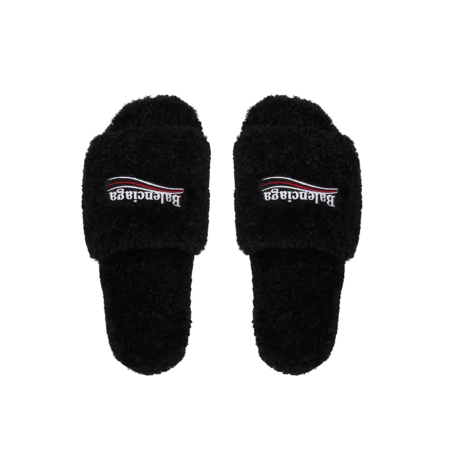 Balenciaga Furry Slide Black
