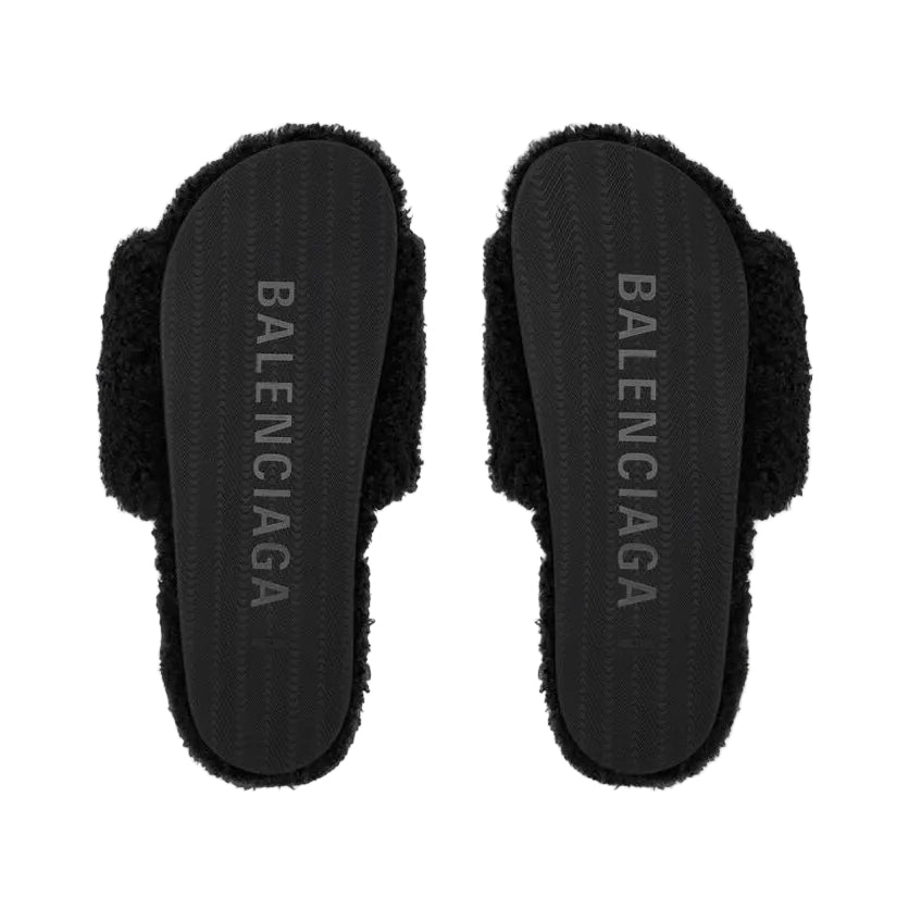 Balenciaga Furry Slide Black